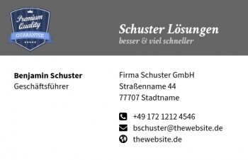 Schreiner-Visitenkarte Label