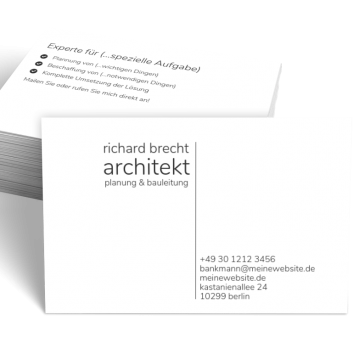 Architekt-Visitenkarte Typo