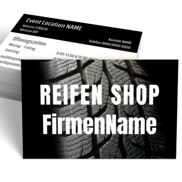 Reifen-Visitenkarte Shop Here