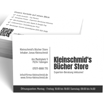 Schreiner-Visitenkarte Shop Here